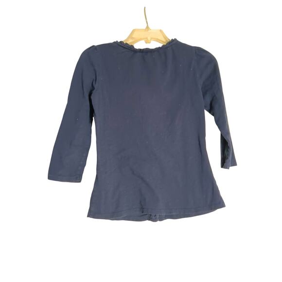 Boden Freya Navy Blue Ruffle trim jersey knit blouse top size US 2R - Picture 4 of 4
